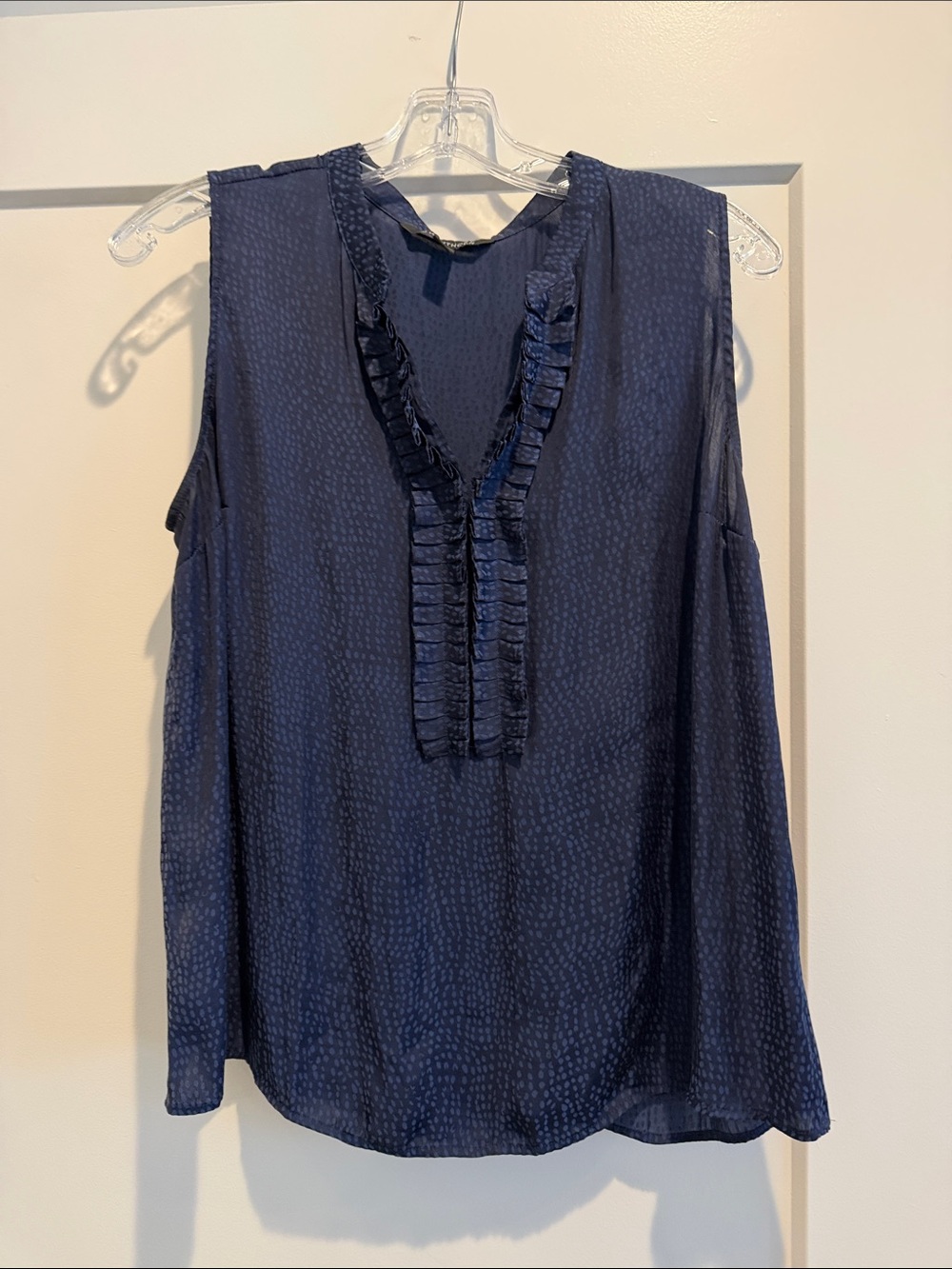 41 Hawthorn Navy Sleeveless Ruffle-Trim Camisole